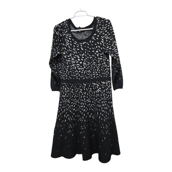 Taylor Gray Black Dot Print Knit Sweater Dress - Picture 1 of 8